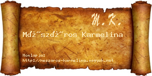 Mészáros Karmelina névjegykártya